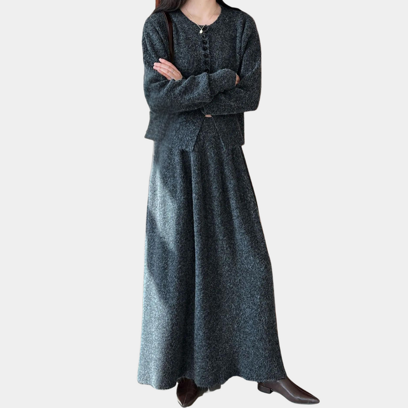 KALEA - Warmes Strickset für Damen mit Rock