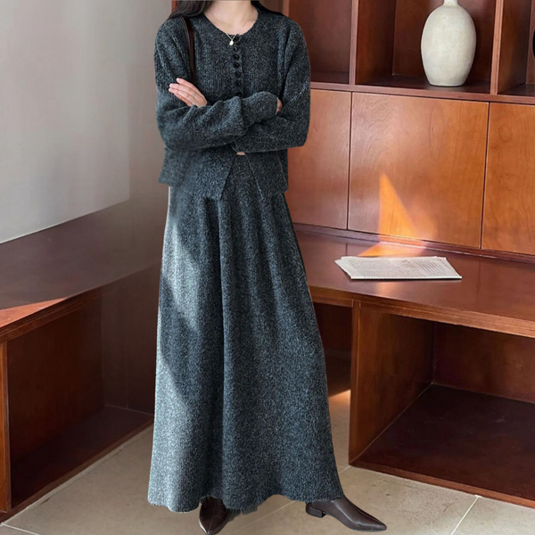 KALEA - Warmes Strickset für Damen mit Rock