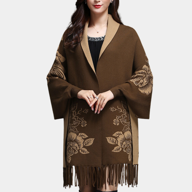 Elegante Damen Strickjacke mit Quasten