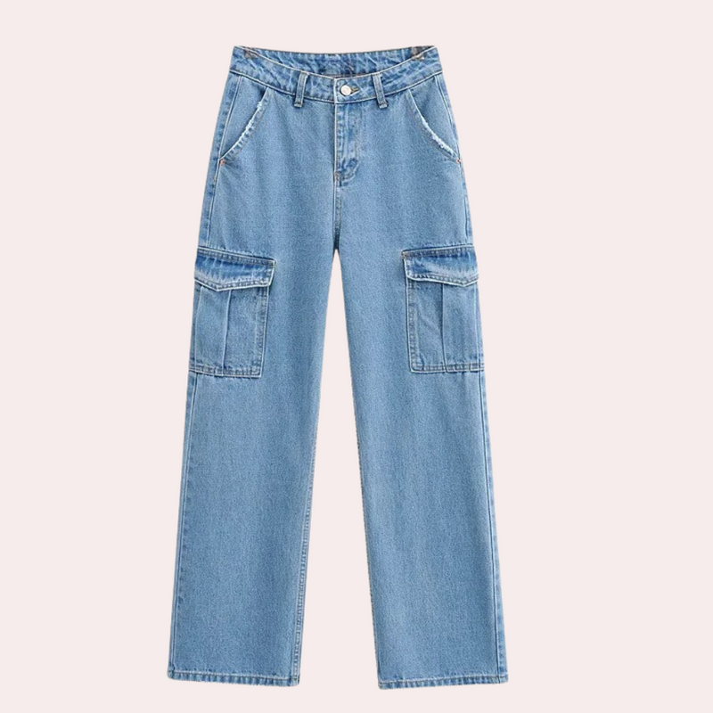 Stylische Denim Cargo Hose für Damen im lässigen Look