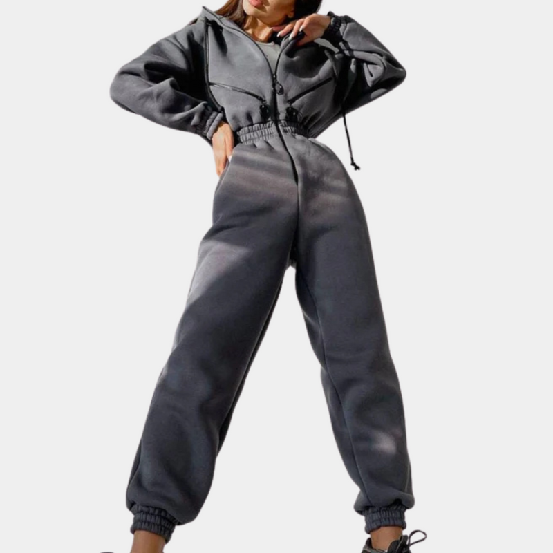 REBECCA - Praktischer Jumpsuit mit Kapuze für Damen