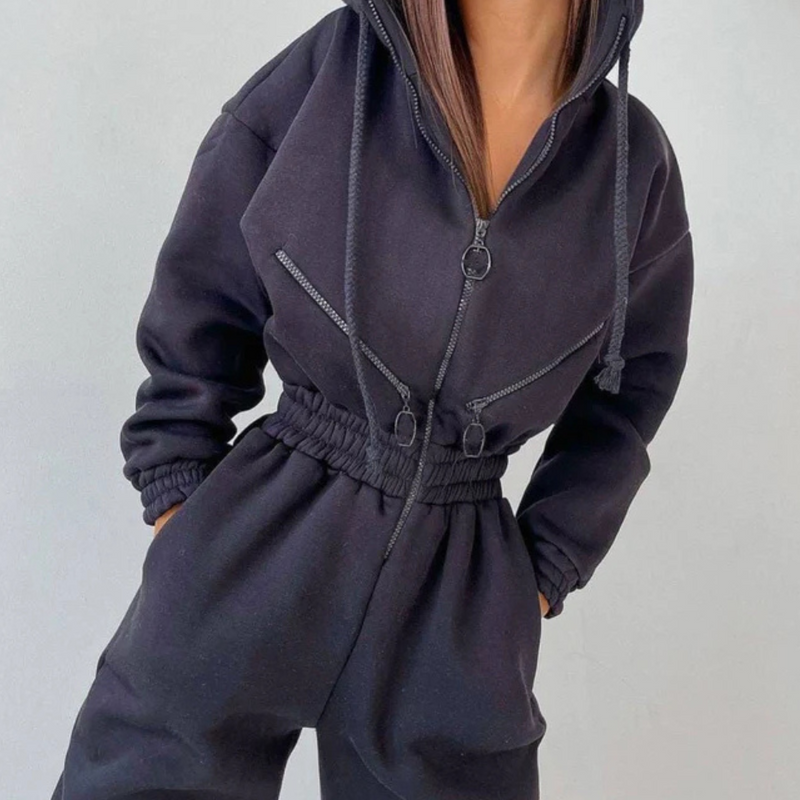 REBECCA - Praktischer Jumpsuit mit Kapuze für Damen