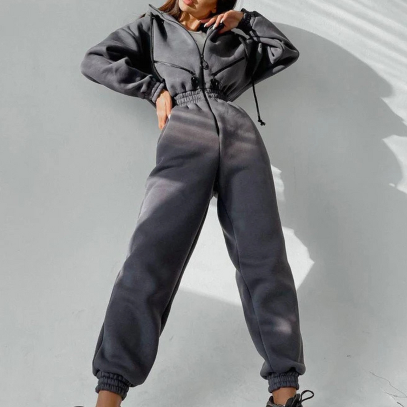 REBECCA - Praktischer Jumpsuit mit Kapuze für Damen