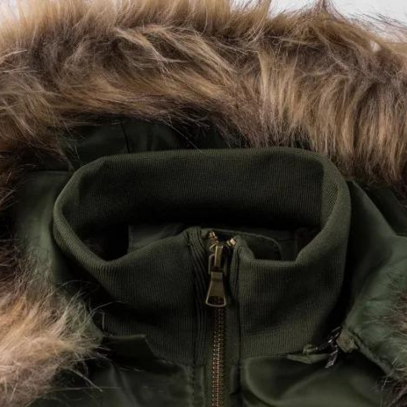 Warme Winterjacke mit Kapuze für Herren