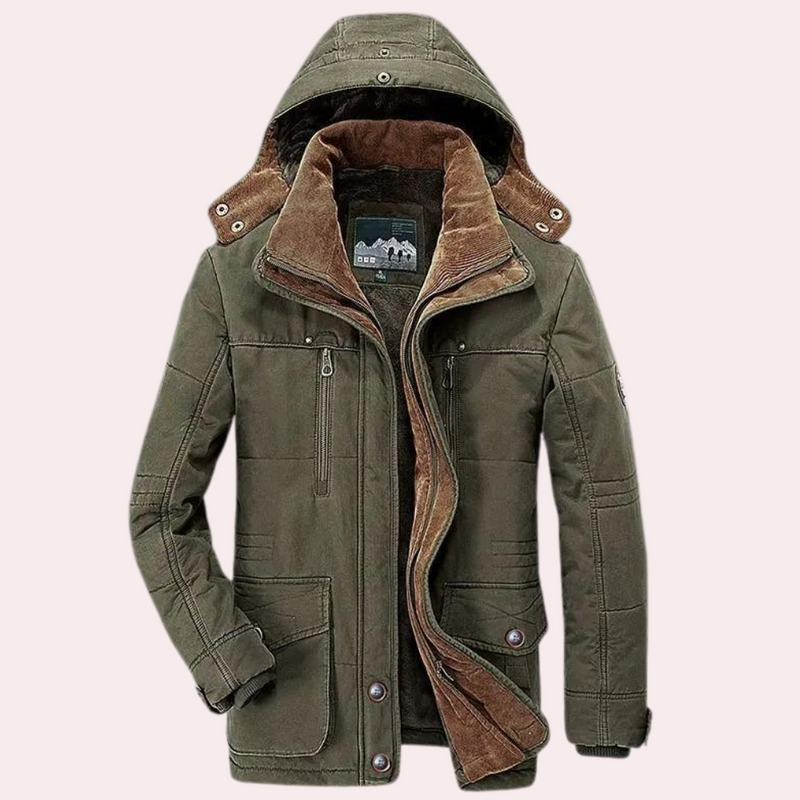 Warmer Herren Winterjacke mit Kapuze