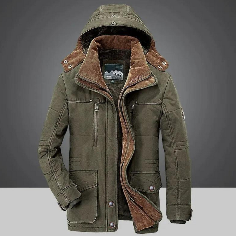 Warmer Herren Winterjacke mit Kapuze