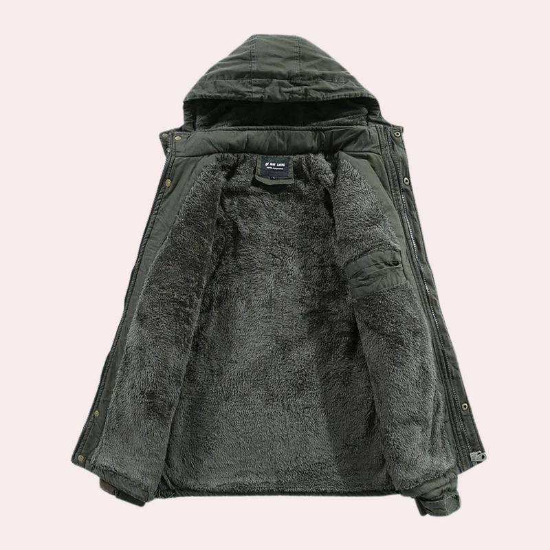 Warmer Herren Winterjacke mit Kapuze