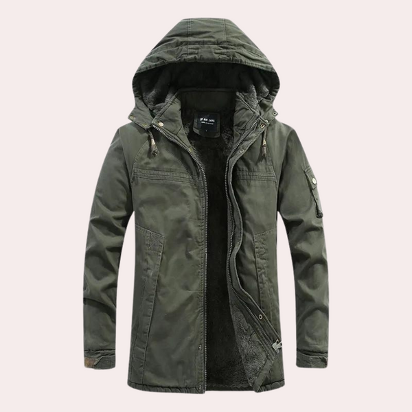 Warmer Herren Winterjacke mit Kapuze