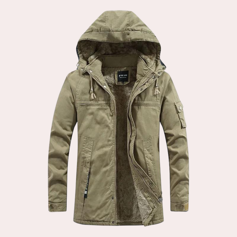 Warmer Herren Winterjacke mit Kapuze