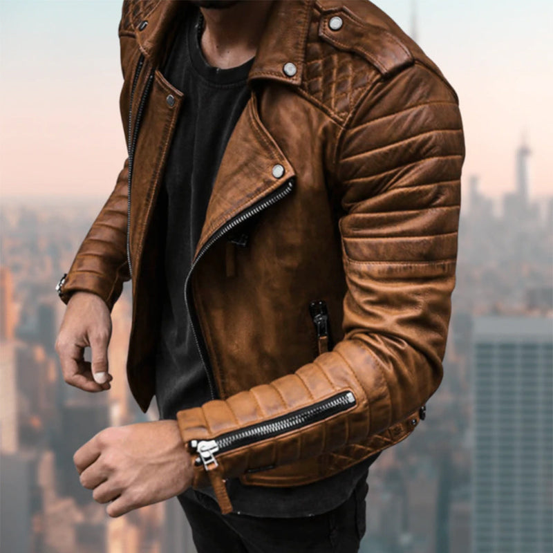 CRUZ - Leder Bikerjacke für Herren