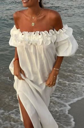 Midi-Kleid mit Rüschen