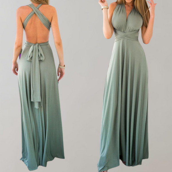 Elegantes Neckholder-Kleid Damen mit berkreuztem Rücken