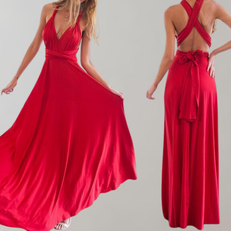 Elegantes Neckholder-Kleid Damen mit berkreuztem Rücken