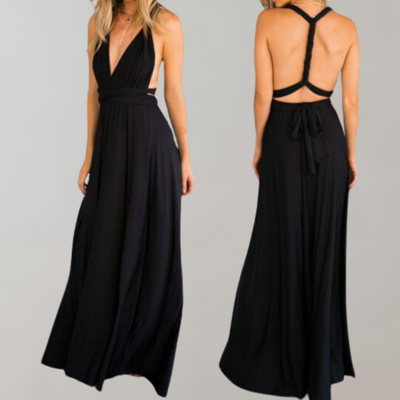 Elegantes Maxikleid mit Taillengürtel für Feste