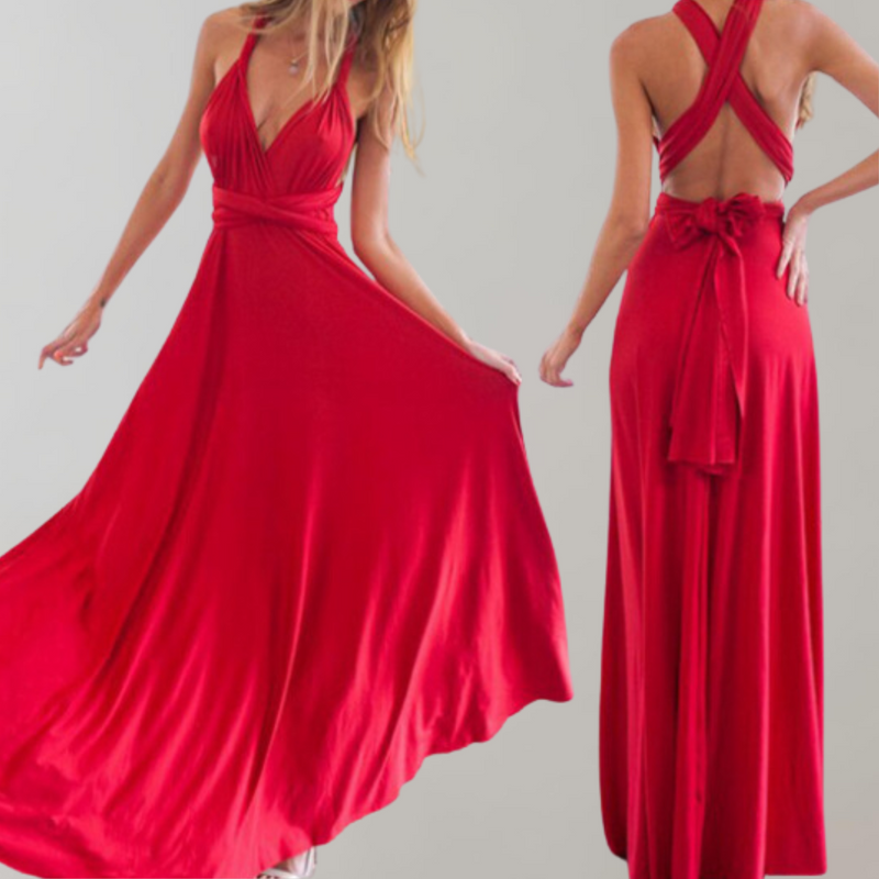 Elegantes Maxikleid mit Taillengürtel für Feste