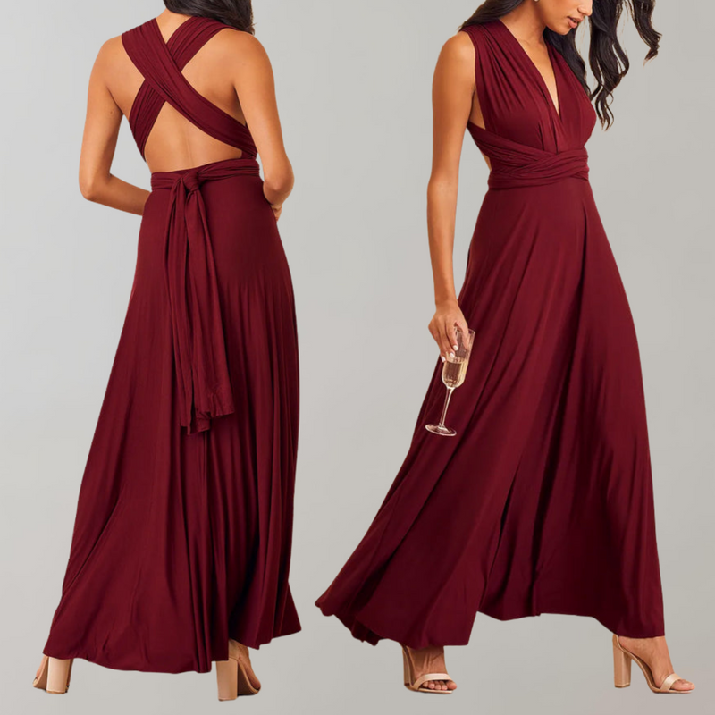 Elegantes Maxikleid mit Taillengürtel für Feste