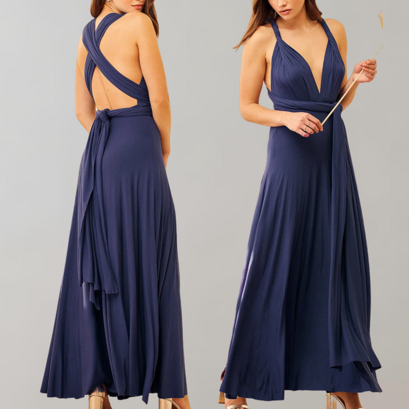 Elegantes Maxikleid mit Taillengürtel für Feste