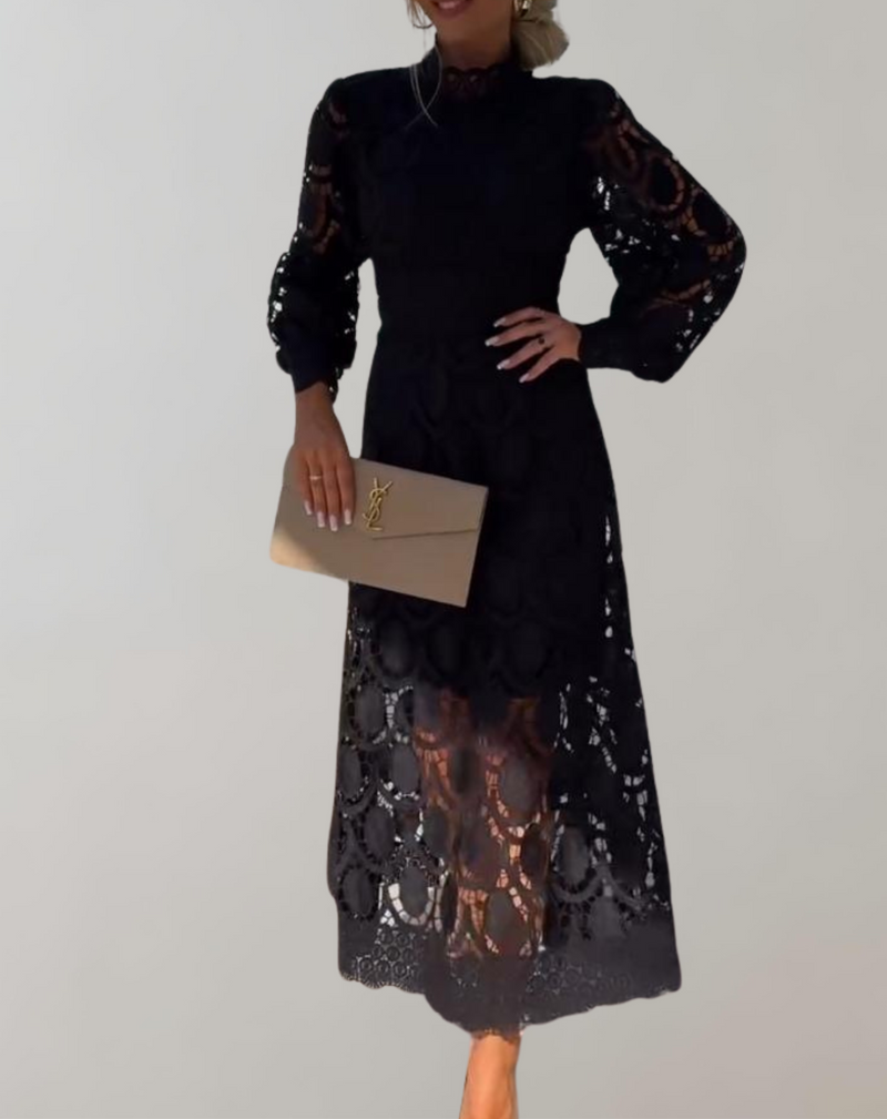 Anspruchsvolles Midikleid aus weißer Spitze | Spitzenkleid im Vintage-Stil