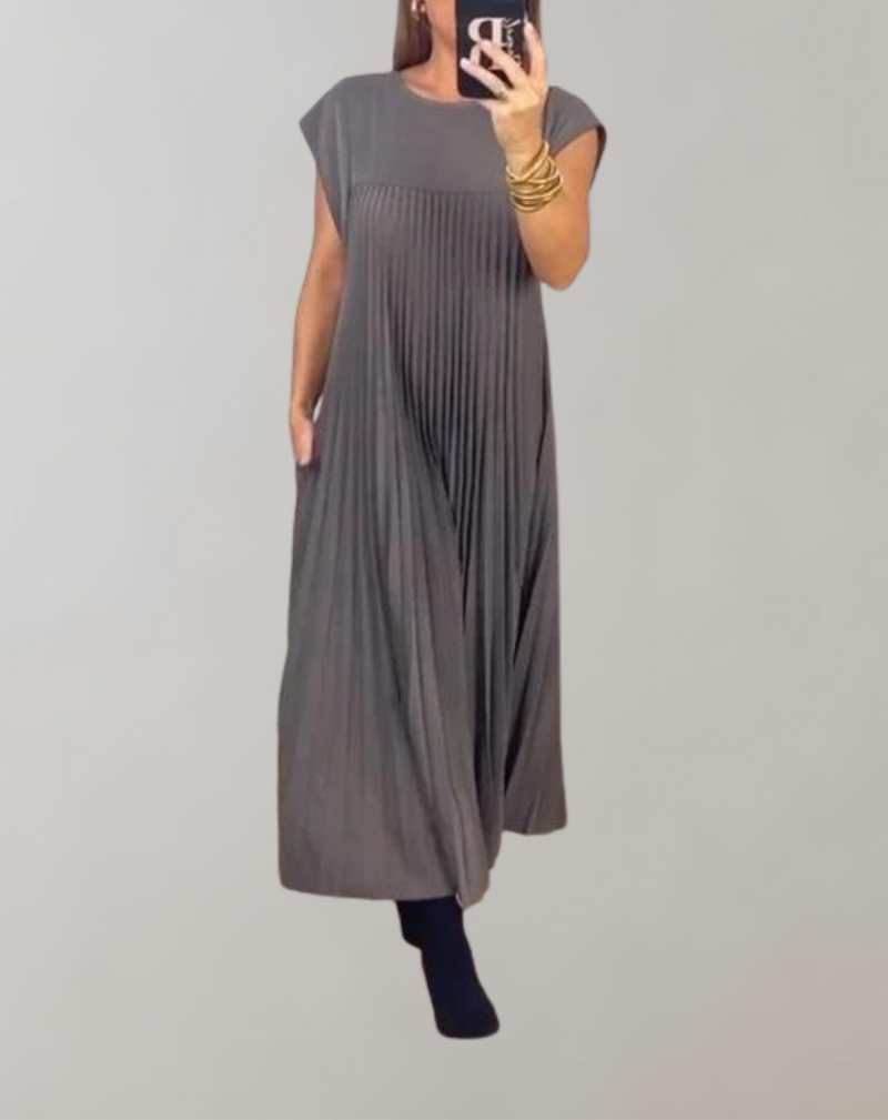 Elegantes Plisseekleid für Damen | Schickes langes Kleid