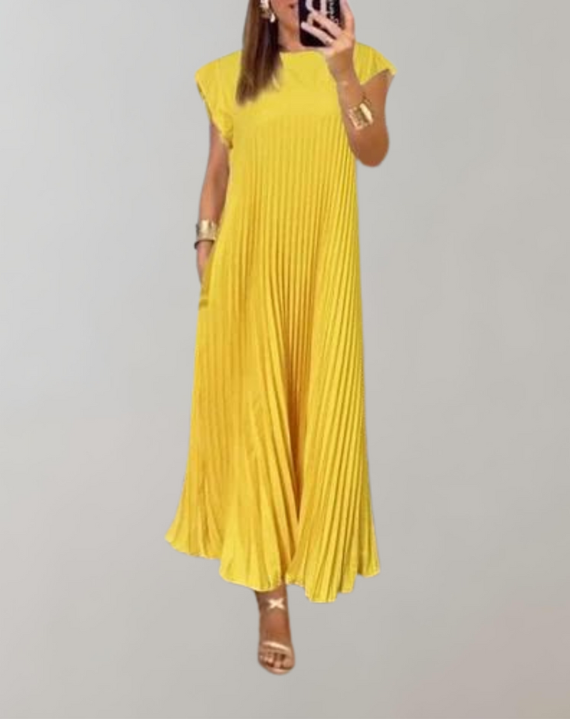 Elegantes Plisseekleid für Damen | Schickes langes Kleid