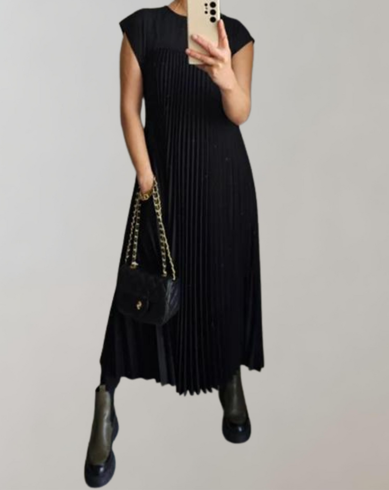 Elegantes Plisseekleid für Damen | Schickes langes Kleid