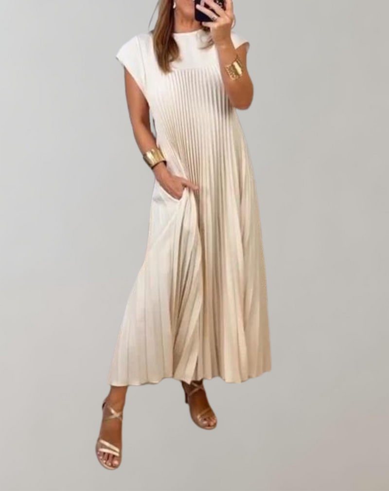 Elegantes Plisseekleid für Damen | Schickes langes Kleid
