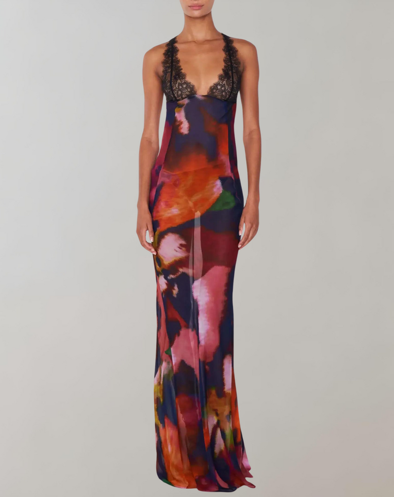 Buntes Sommerkleid im Vintage-Design Maxikleid