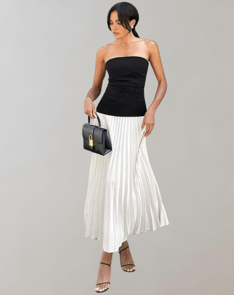 Elegantes Maxikleid im Schwarz mit Fransen