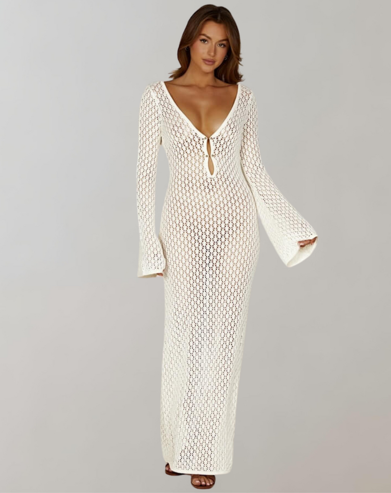 Elegantes Gehäkelt Maxikleid für Damen