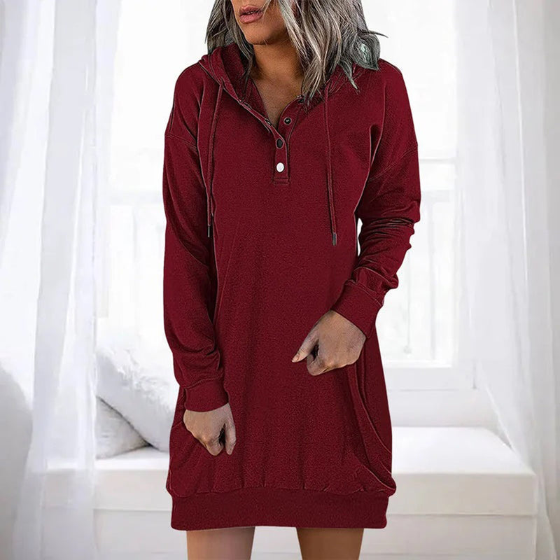 Bequemes, minimalistisches Hoodie Kleid für jeden Anlass
