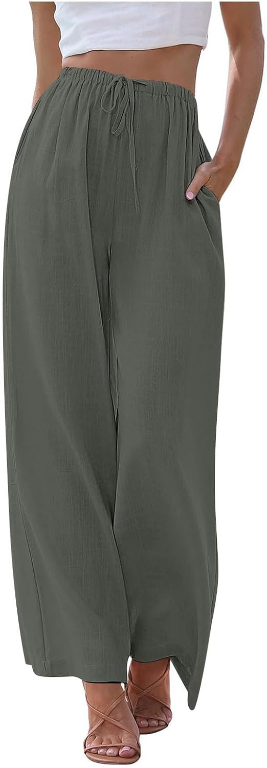 Weiche und luftige Palazzo-Hose mit Taschen – Dunkelgrau