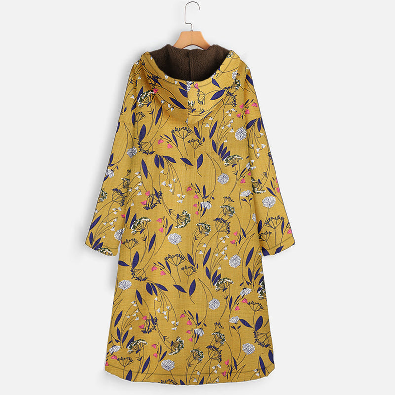 Eleganter, warmer Damenmantel mit Kapuze