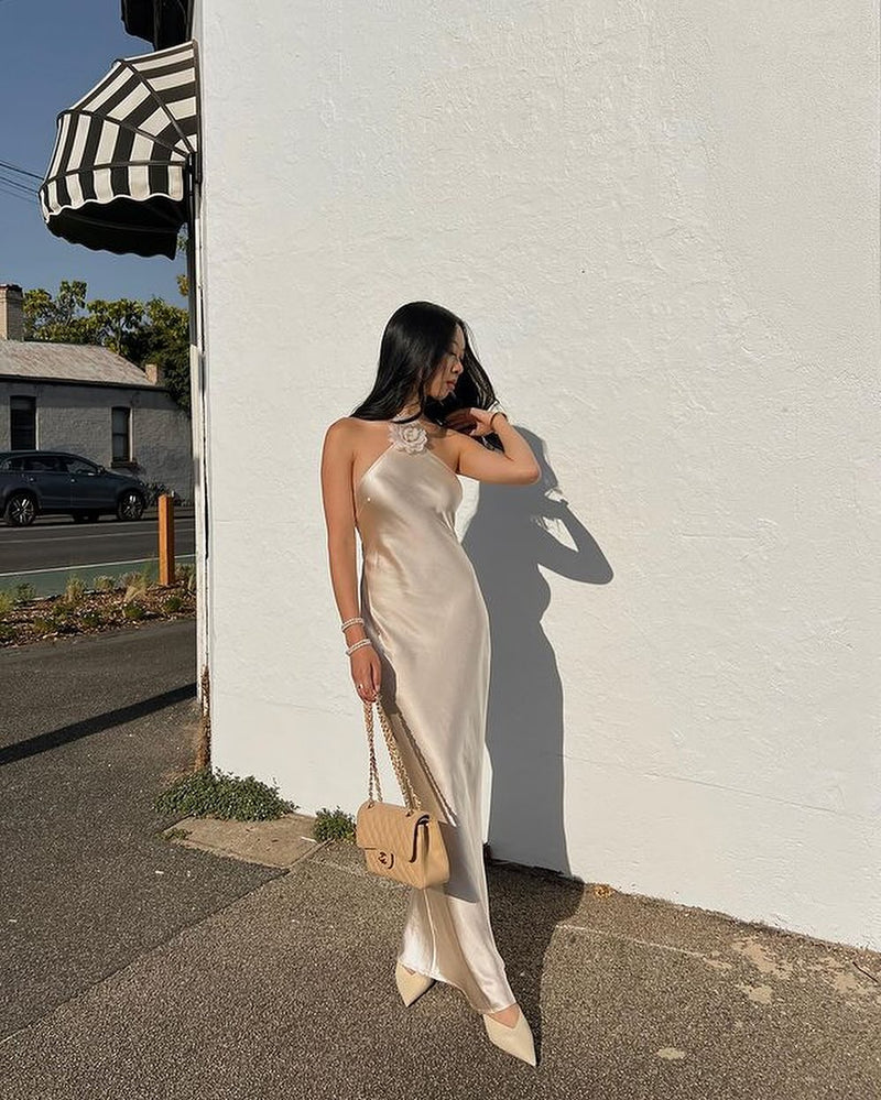 Elegantes Maxikleid Mit Neckholder Für Frauen