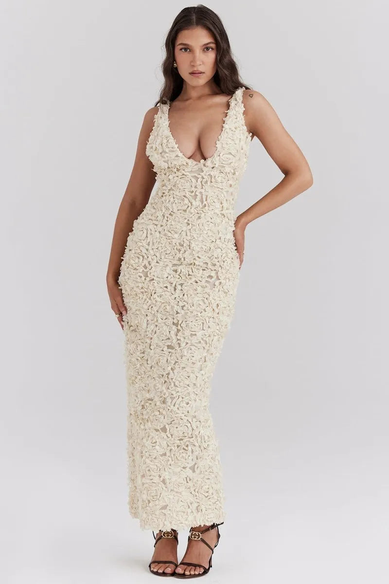Elegantes Maxikleid Mit Blumenmuster Für Frauen