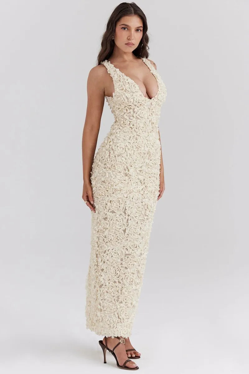 Elegantes Maxikleid Mit Blumenmuster Für Frauen