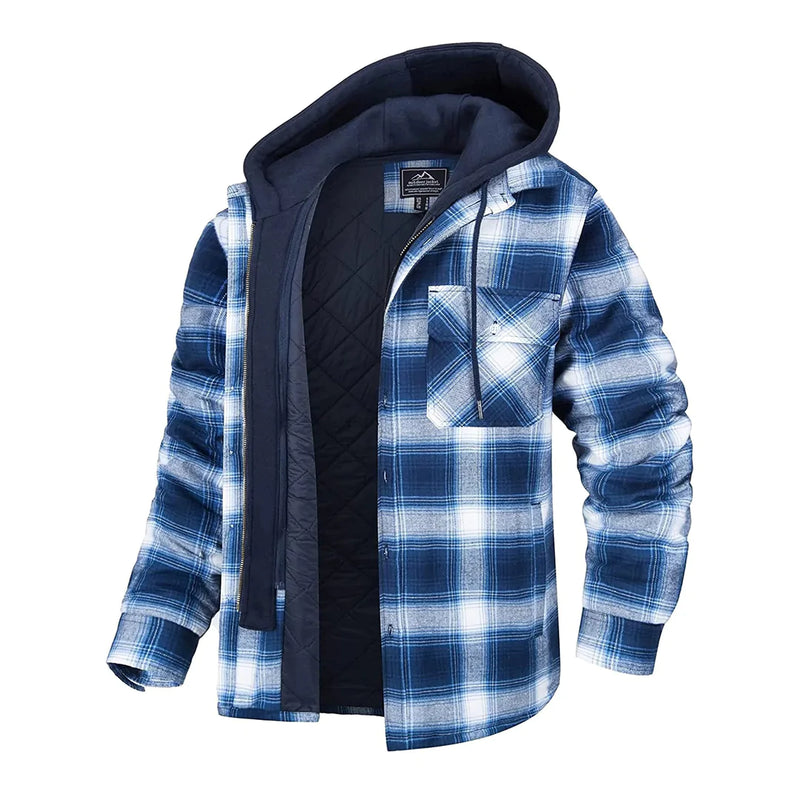 FLORIAN - Karierte Jacke mit Kapuze für Herren
