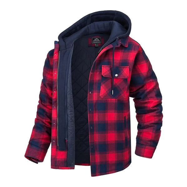 FLORIAN - Karierte Jacke mit Kapuze für Herren