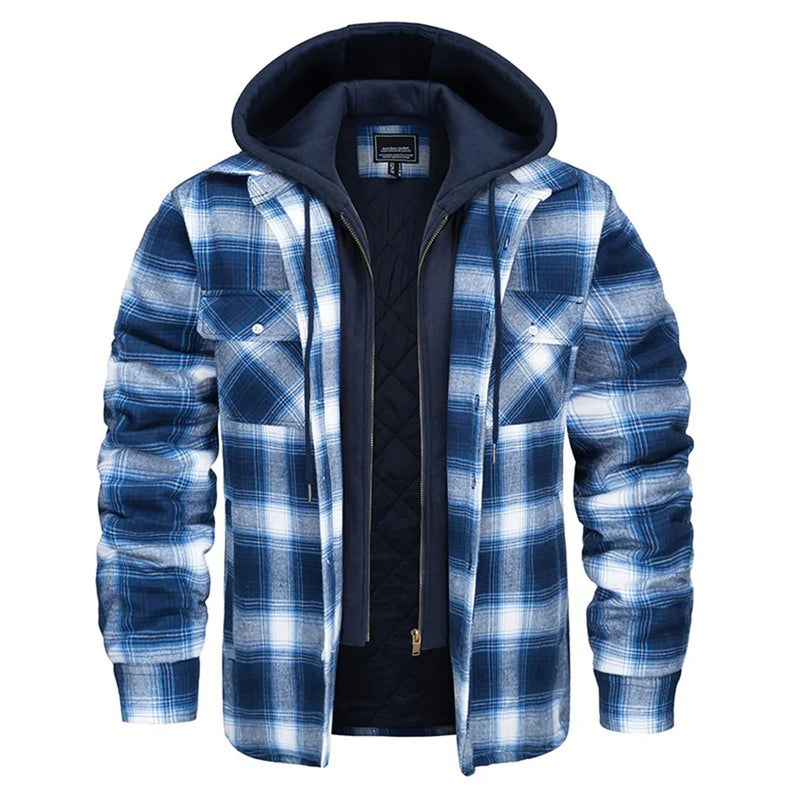 FLORIAN - Karierte Jacke mit Kapuze für Herren