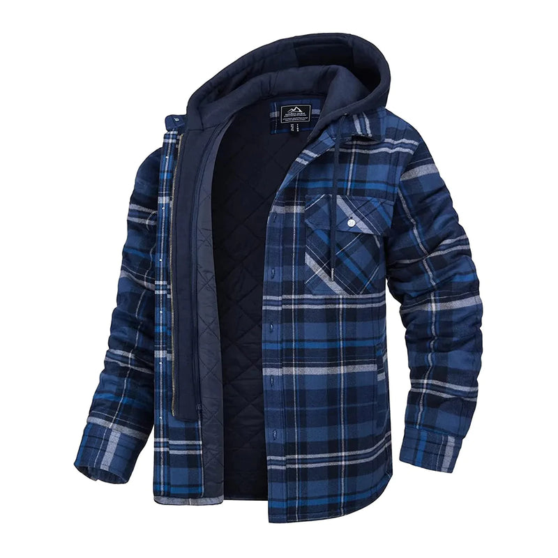 FLORIAN - Karierte Jacke mit Kapuze für Herren