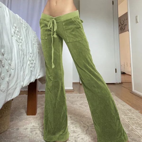 Elegante Auslaufende Hose für Damen in Grün