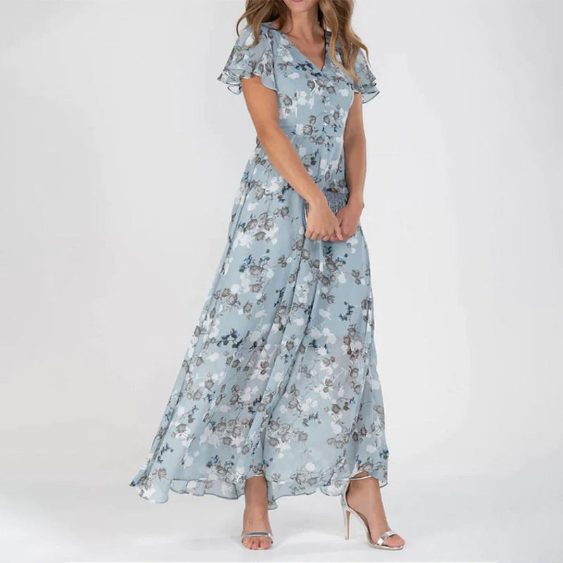 Elegantes blumiges Damen-Maxikleid für den Sommer
