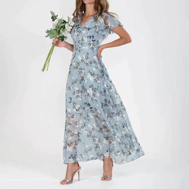 Elegantes blumiges Damen-Maxikleid für den Sommer