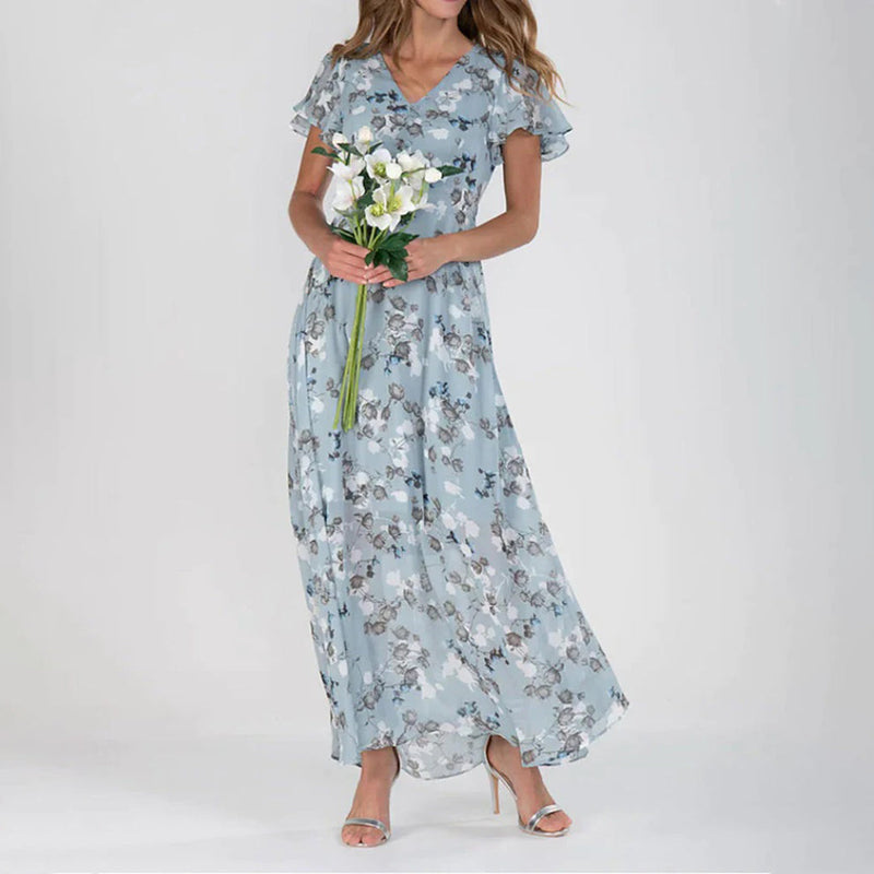 Elegantes blumiges Damen-Maxikleid für den Sommer