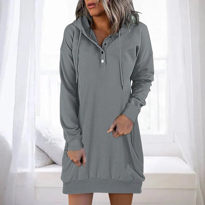 Bequemes, minimalistisches Hoodie Kleid für jeden Anlass