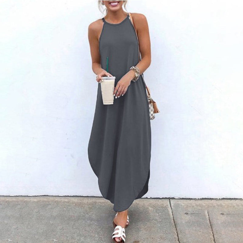 Bequeme und elegante Sommerkleid mit verstellbaren Trägern