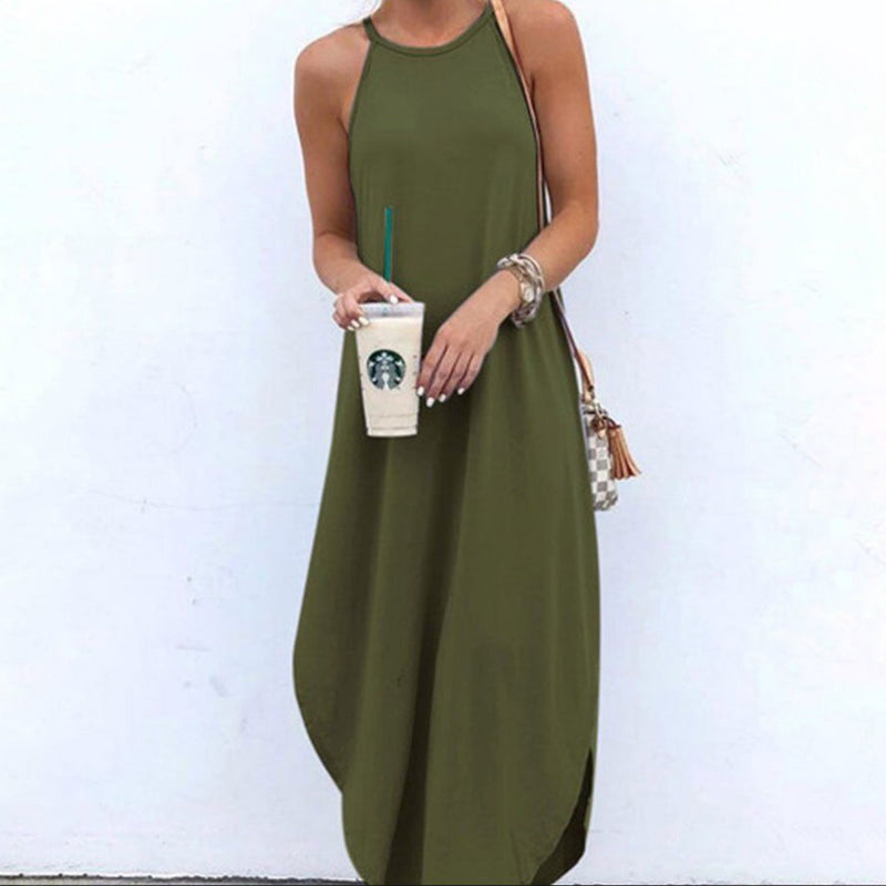 Bequeme und elegante Sommerkleid mit verstellbaren Trägern