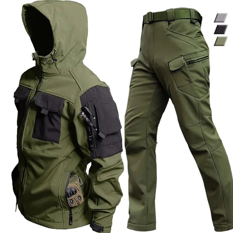 Stylischer winddichter Hoodie und Cargo-Hose Set
