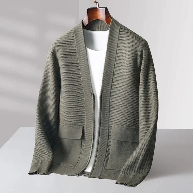 Weiches Herren-Strickjacke aus Wolle