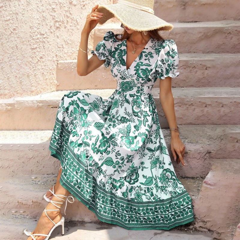 Elegantes Blumenmuster Kleid für stilvolle Anlässe