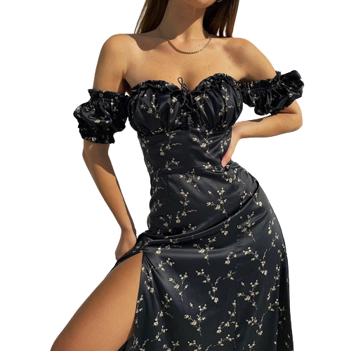 Elegantes Maxikleid mit puffarmel für jeden Anlass